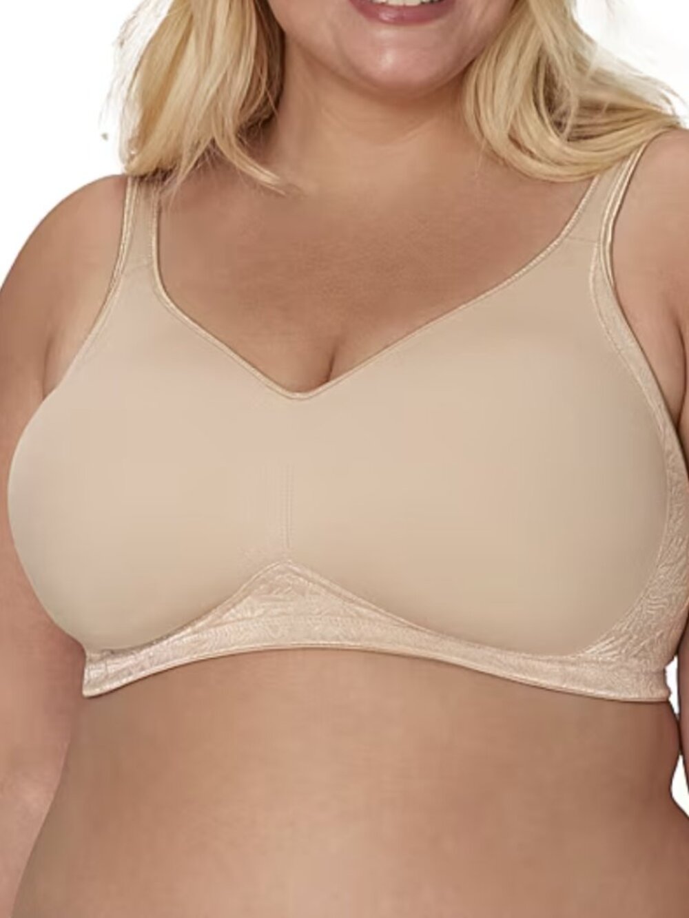 Playtex 18 Hour Side & Back Smoothing Wireless Bra Nude 44D Women's NWT